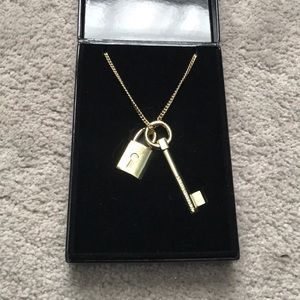 Victoria’s Secret gold key and lock necklace